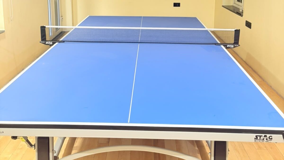 Close-up of the Table Tennis board and net at Sports Zone LLP, Patna